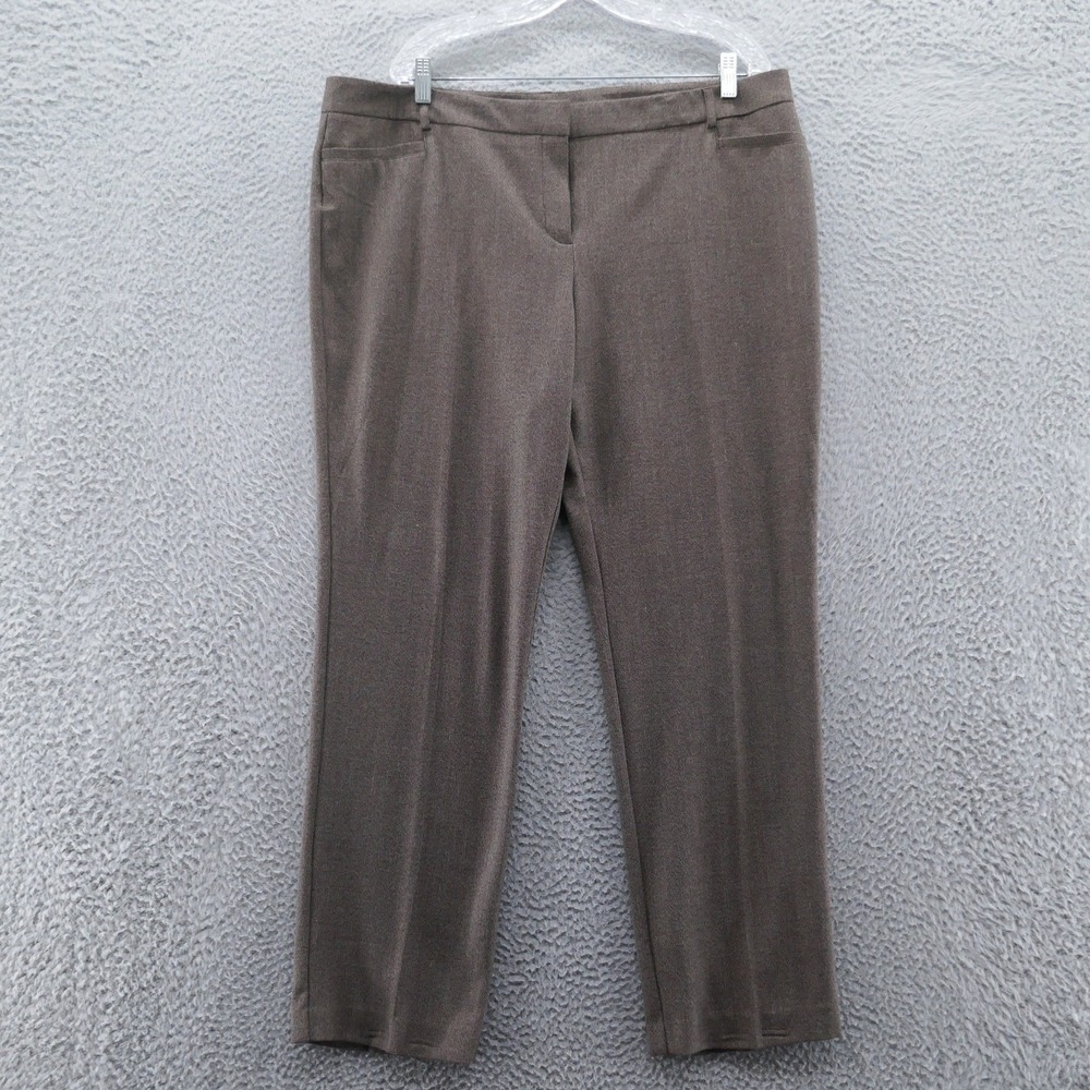 Van Heusen Studio Womens Brown Stretch Dress Pants Size 18 Straight Leg‎ NEW